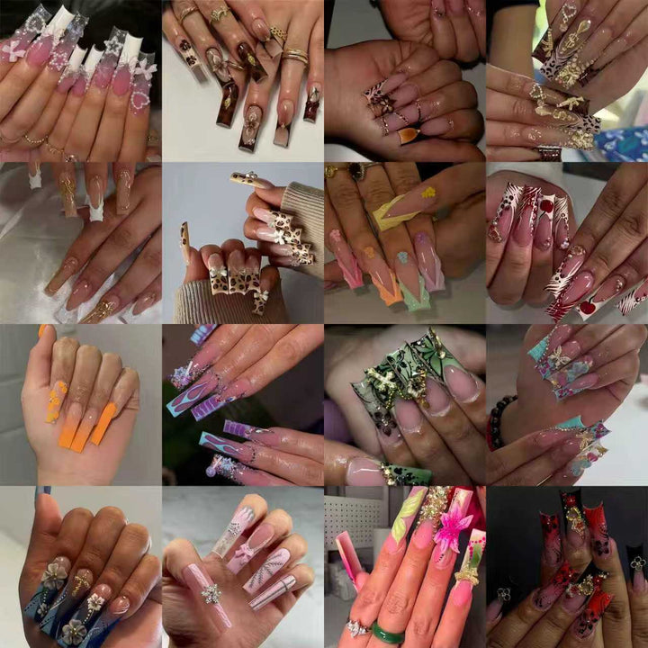 Decorative Long Press-On Nail Extensions Stornfield