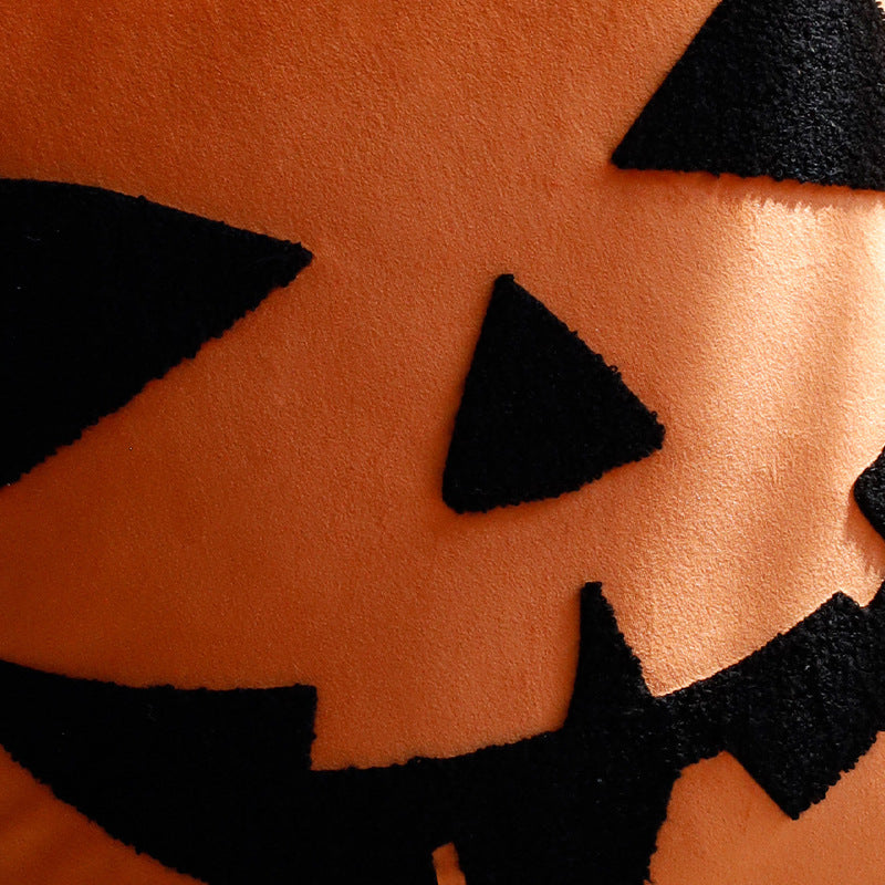 Square cushion cover with Halloween pumpkin tufting and soft cotton satin Stornfield