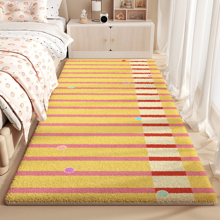 Cozy Gingham-Pattern Area Rug for Home Decor