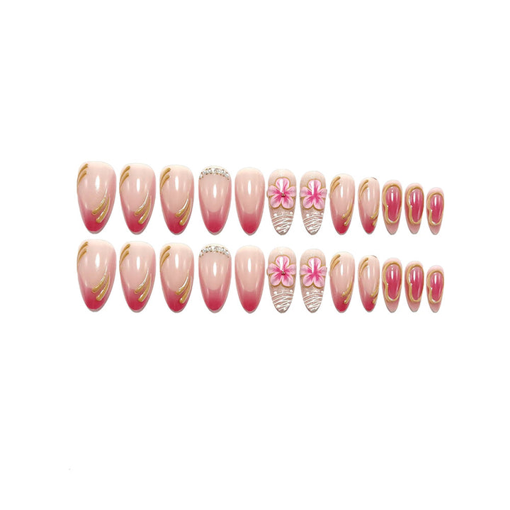 Artificial nails with floral and glamorous accents Stornfield