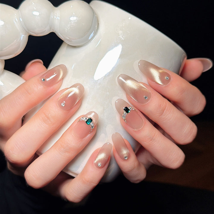 Elegant Rhinestone Ombre Press-On Nails Stornfield