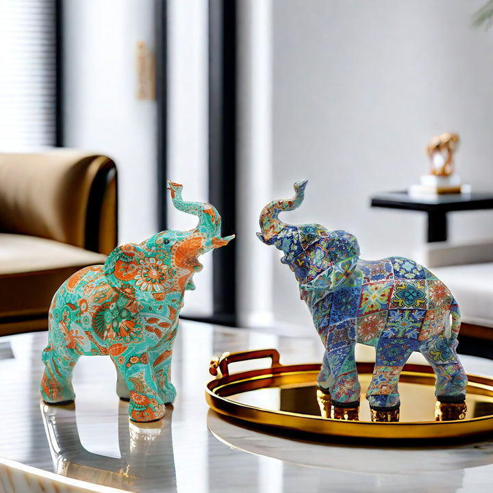 Colorful Elephants Figurine Stornfield
