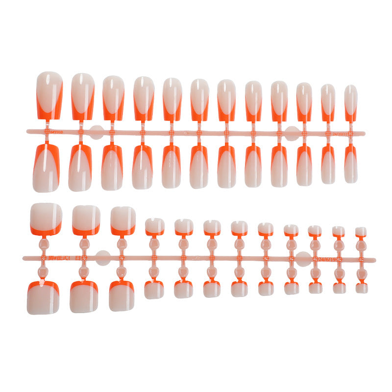 Decorative Press-On Nail Set with Geometric Design Stornfield