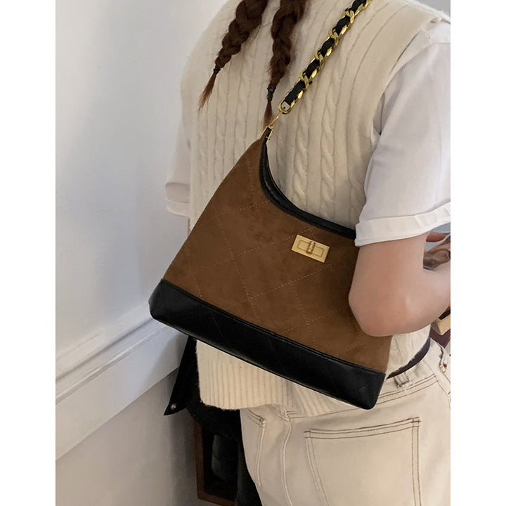 Quilted Suede Hobo Handbag Stornfield