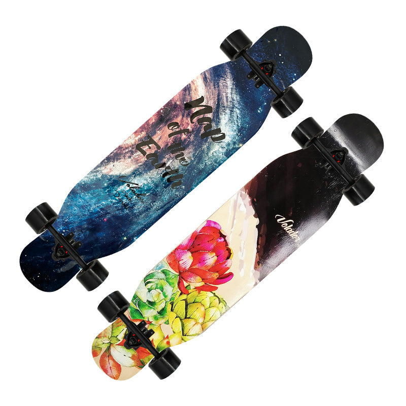 Artistic Lion-Emblazoned Longboard Stornfield
