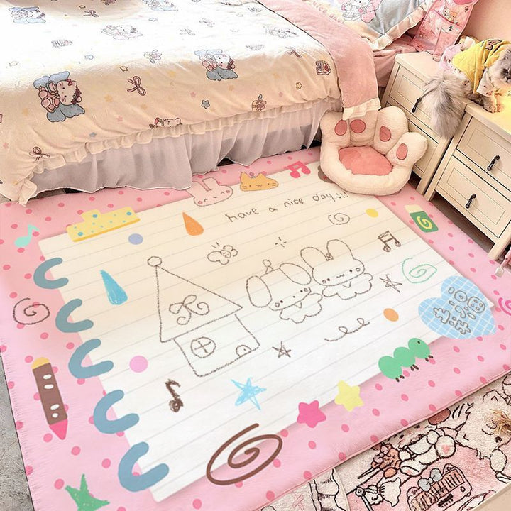 Cute Bunny-Themed Area Rug
