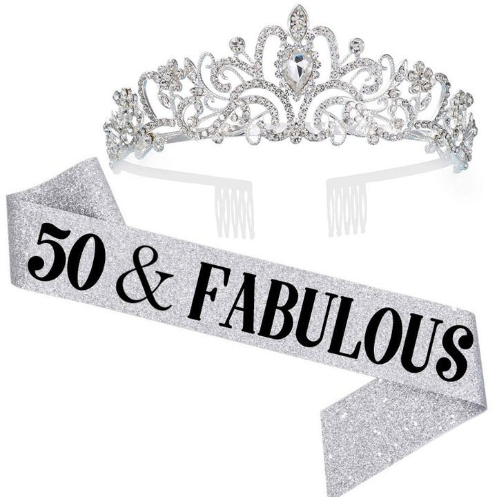 Women's Glamorous Anniversary Crown with Elegant Banner Stornfield