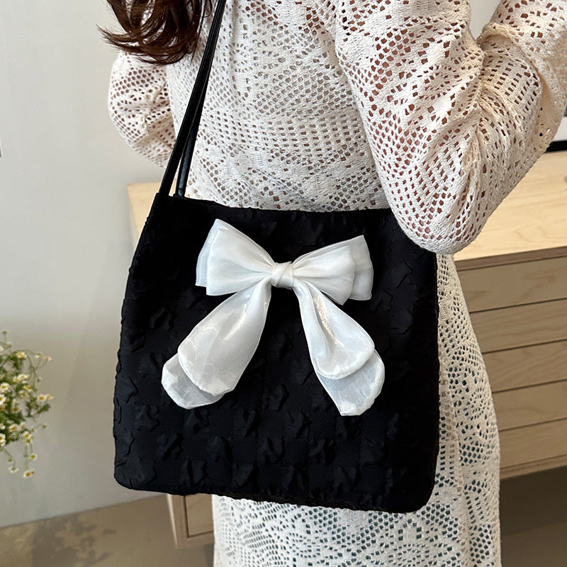 Decorative Bow-Embellished Tote Bag