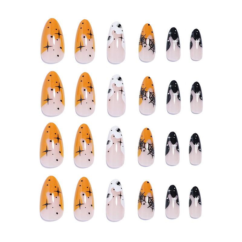 Artistic Halloween-Themed Press-On Nail Set Stornfield