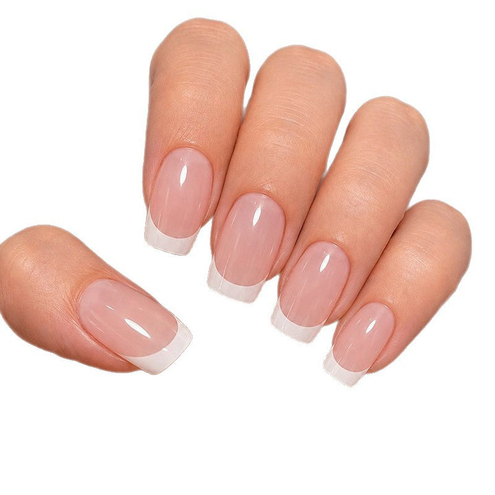Classic French Tip Acrylic Nail Set Stornfield