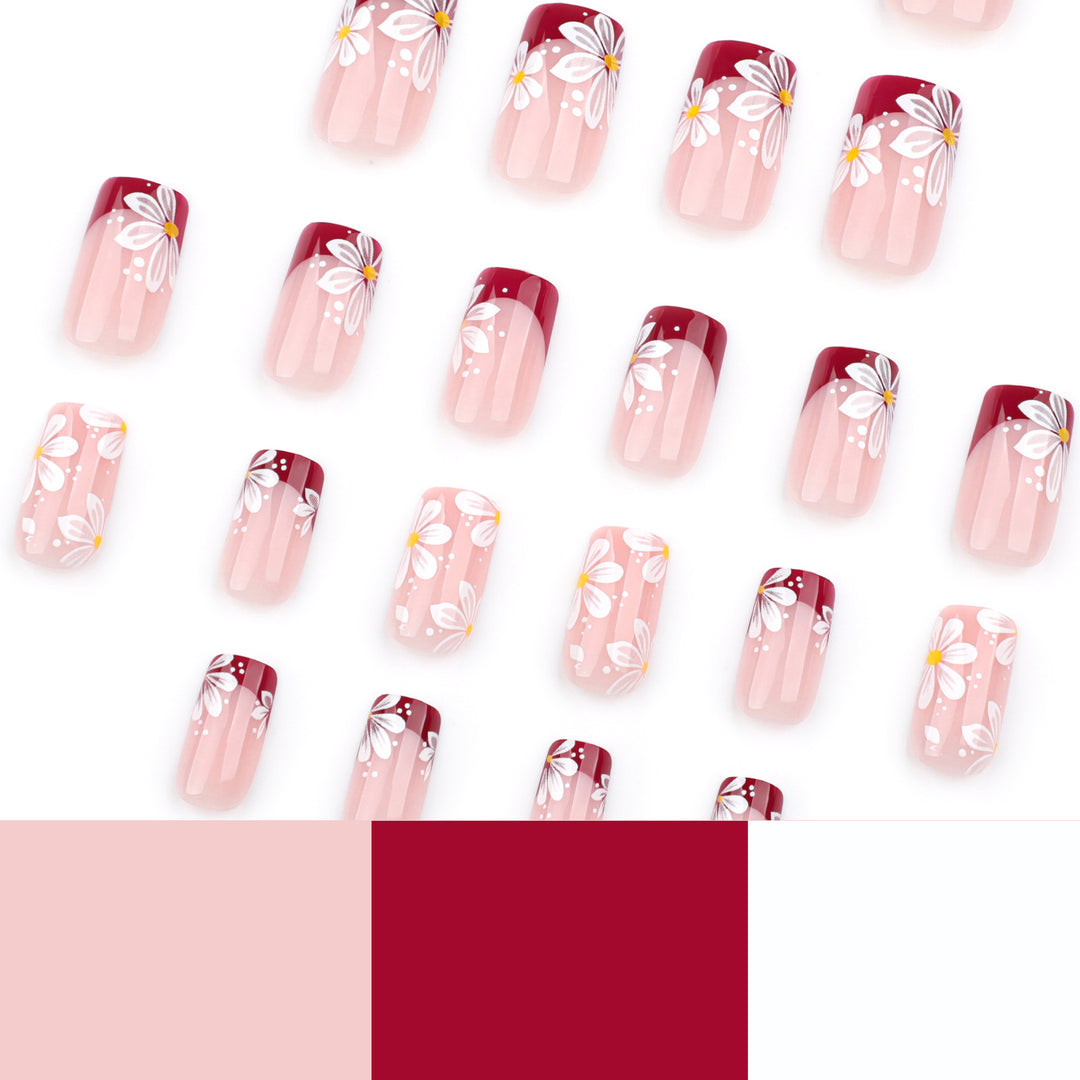 Artistic Nail Extensions with Floral Design Stornfield