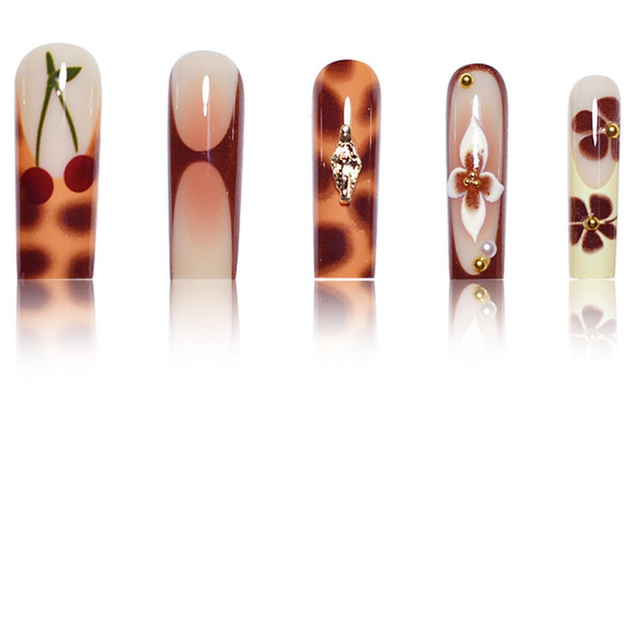 Artistic Floral Long-Lasting Press-On Nail Extensions Stornfield