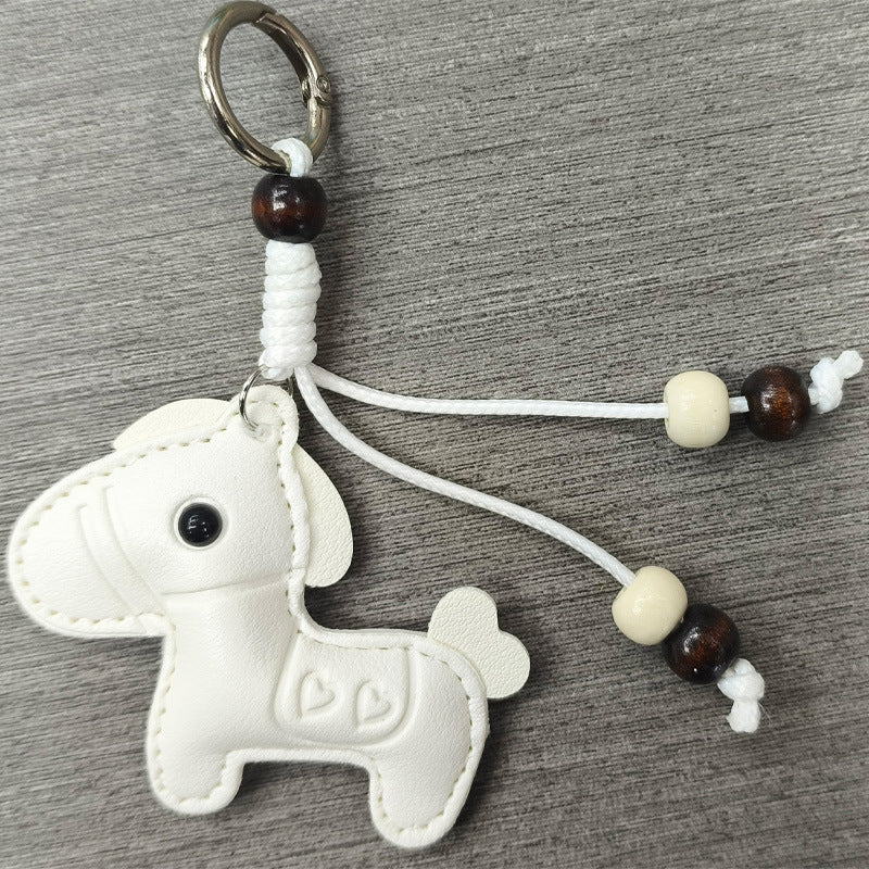 Playful Horse Shaped Leather Keychain Stornfield