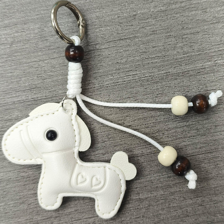 Playful Horse Shaped Leather Keychain Stornfield