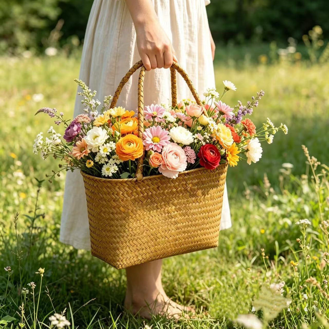 Woven Straw Shopping Basket Stornfield
