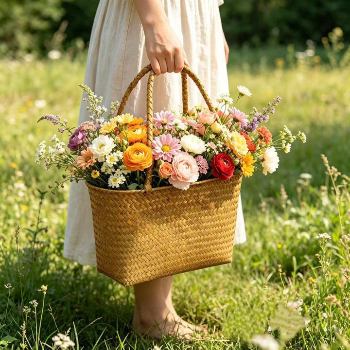 Woven Straw Shopping Basket Stornfield