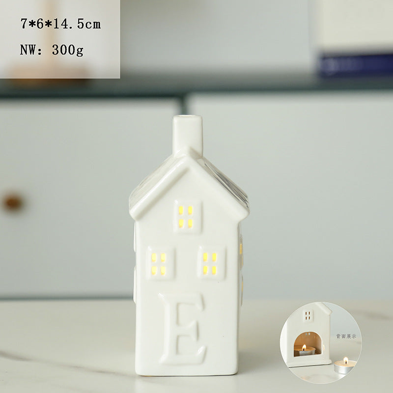 Decorative Ceramic House Candle Holder Stornfeild
