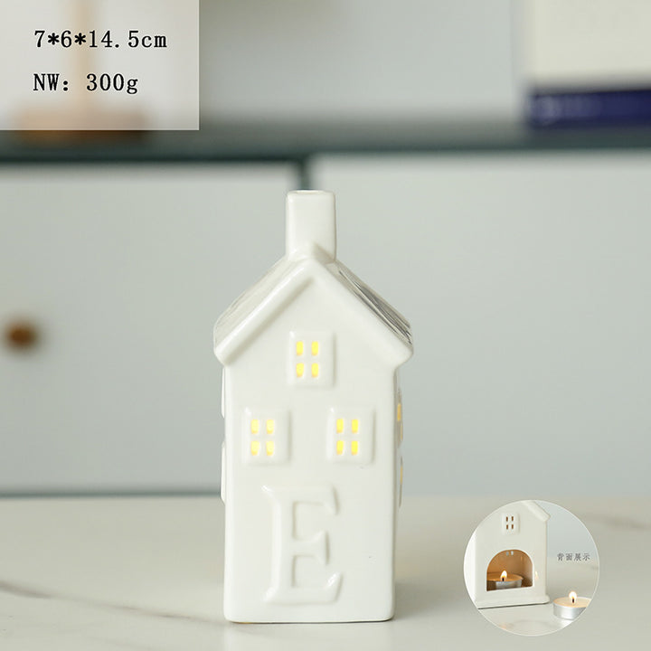 Decorative Ceramic House Candle Holder Stornfeild