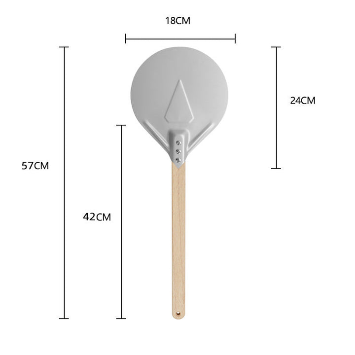 long-handled perforated pizza peel with wooden handle Stornfield