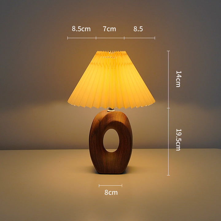 Modern Shaped Wooden Base Table Lamp