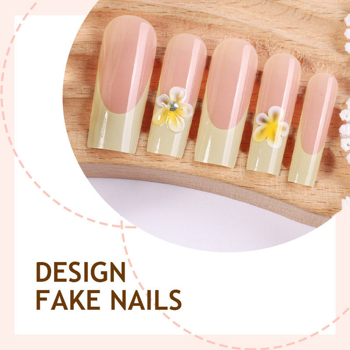 Acrylic nail set with elegant flower designs Stornfield