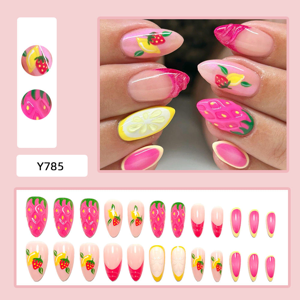 Elegant Artificial Nails with Botanical Designs Stornfield