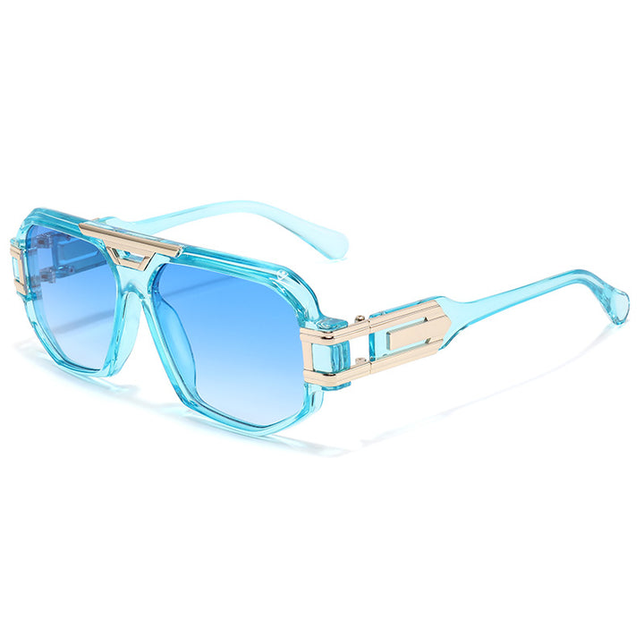 Statement Square Frame Sunglasses with Decorative Gold Accents Stornfield