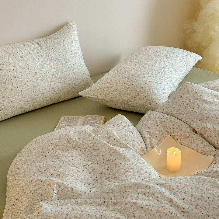Plaid Cotton Sateen Duvet Cover and Pillowcase Bedding Set
