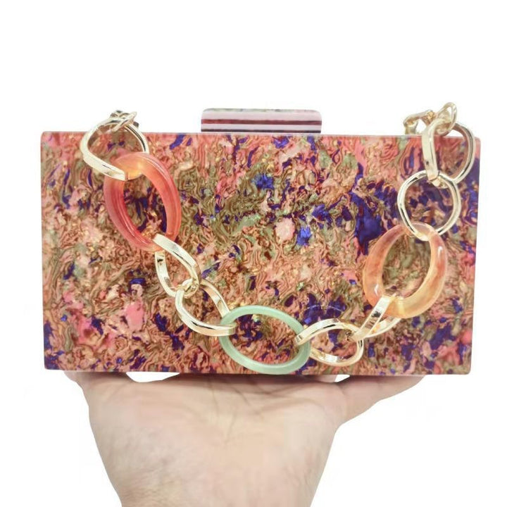 Artistic Block-Style Evening Clutch