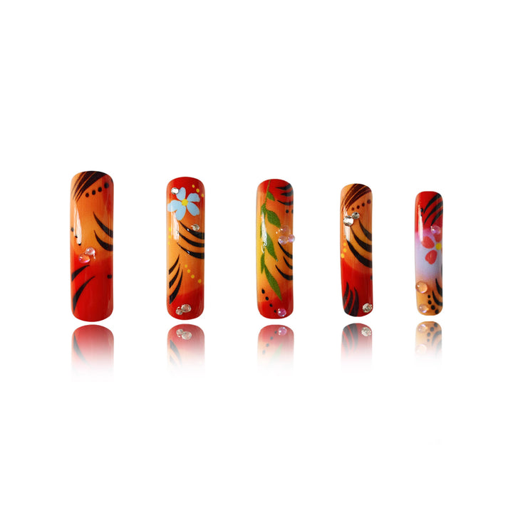 Artfully Designed Floral Press-On Nails Stornfield