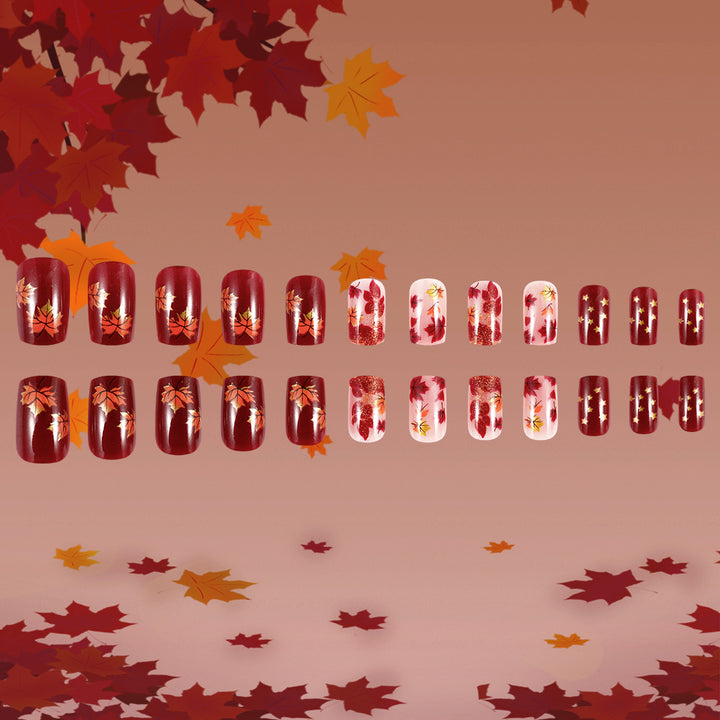 Autumn-Themed Press-On Nails Stornfield