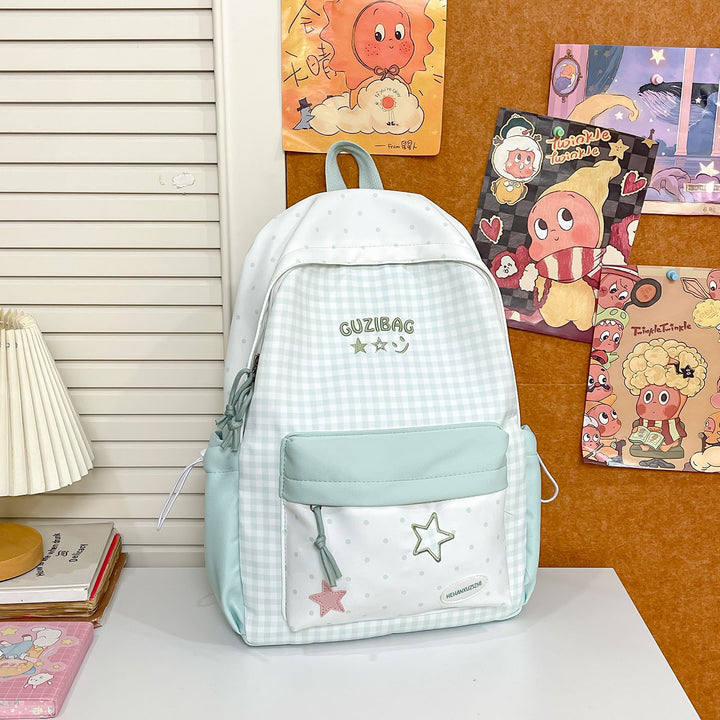 Charming Checked Pattern Backpack Stornfield
