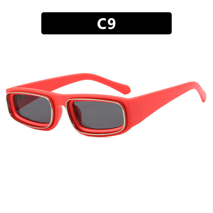 Ladies trendy rectangular sunglasses with elegant color play Stornfield
