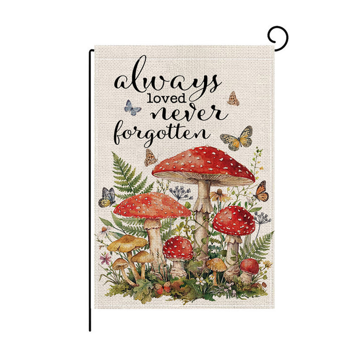 Decorative Burlap-Texture Welcome Garden Banner Flag with Sunflower Bouquet Mason Jar Artwork