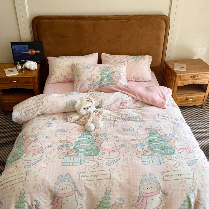 Cute Themed Flannel Bedding Set