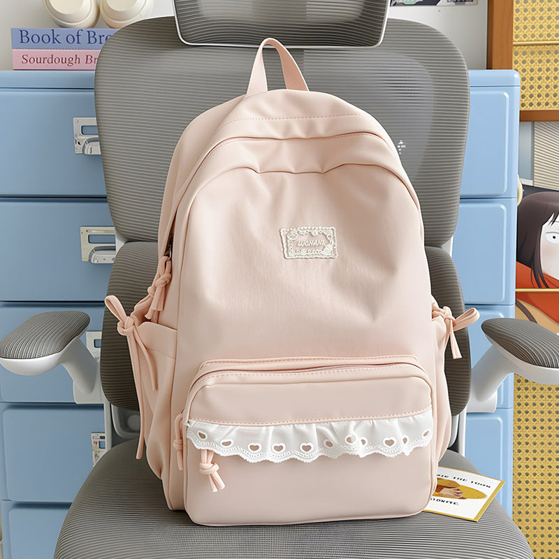 Decorative Lace-Trimmed School Backpack Stornfield