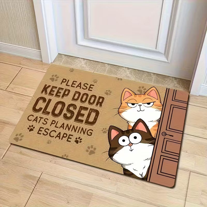 Decorative Cat-Themed Entrance Mat