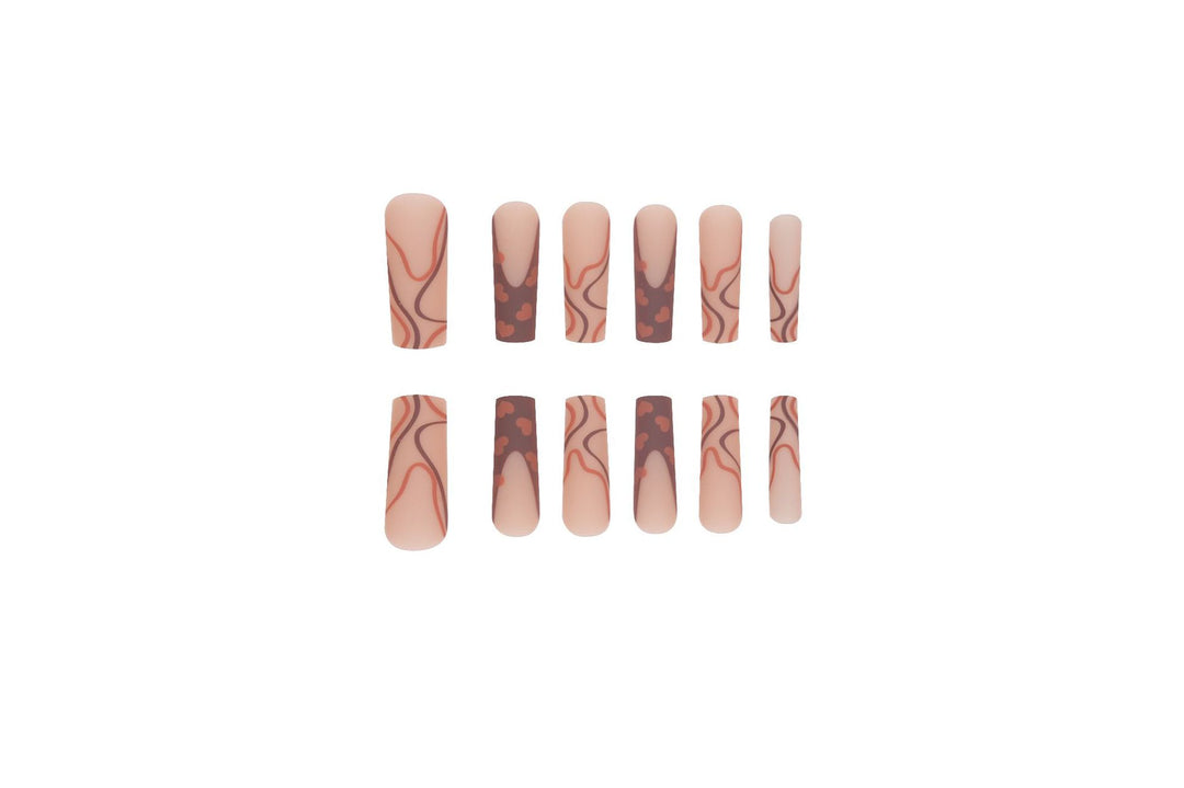 Trendy Heart-Design Press-On Nail Tips Stornfield