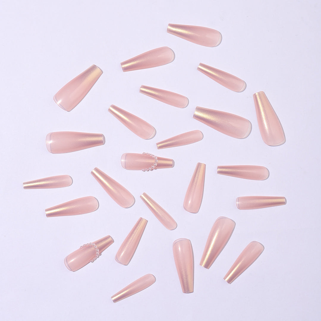 Elegant artificial nails with pearl decorations Stornfield