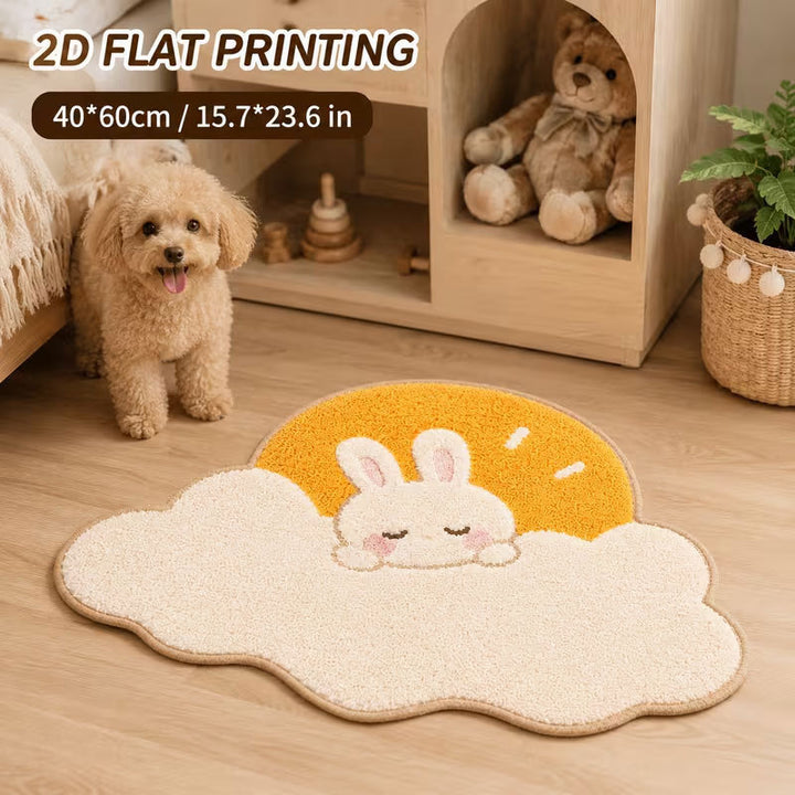 Cute Bunny Shaped Decorative Area Rug