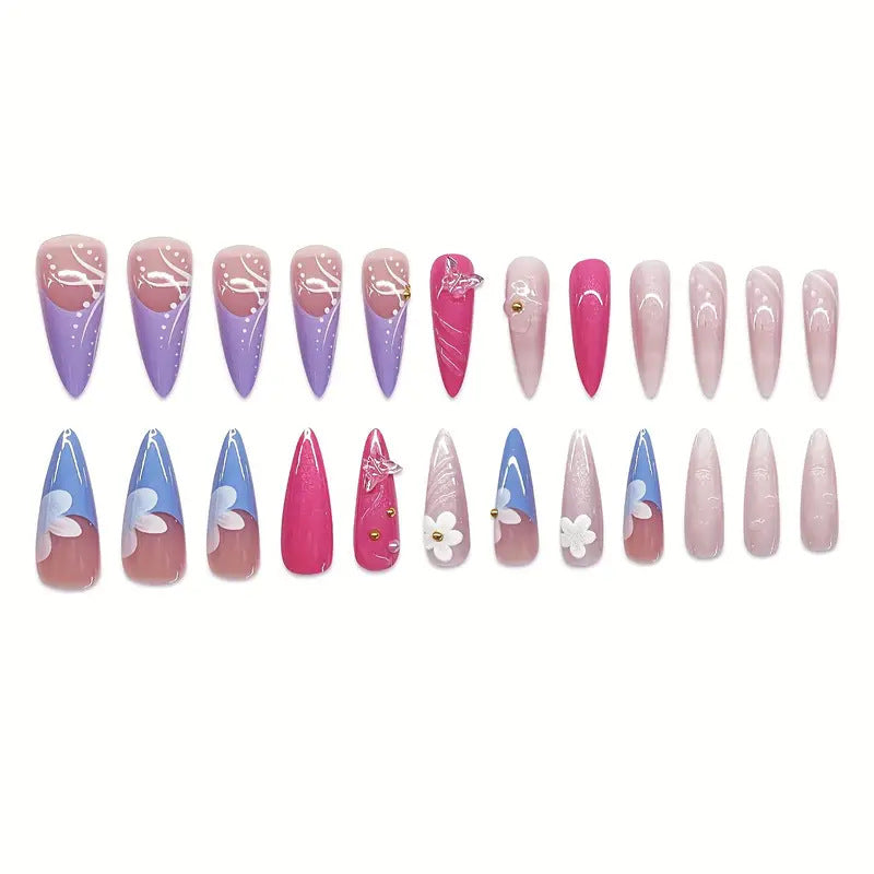 Artistic 3D Shell-Inspired Press-On Nail Art Stornfield