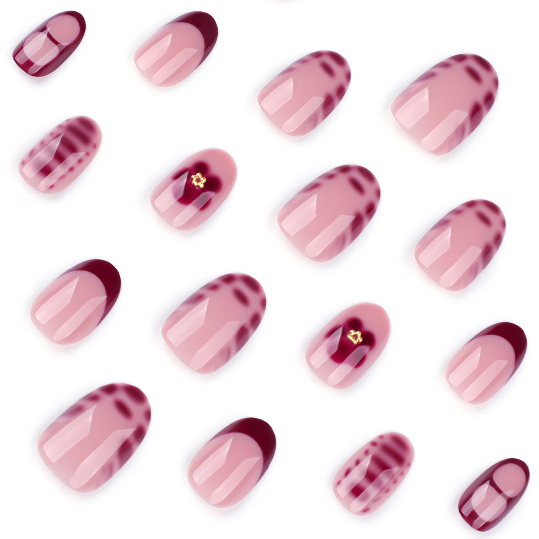 Elegant artificial nail design with floral pattern Stornfield