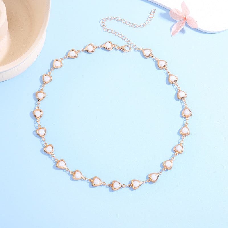 Heart-Shaped Gemstone Choker Necklace Stornfield
