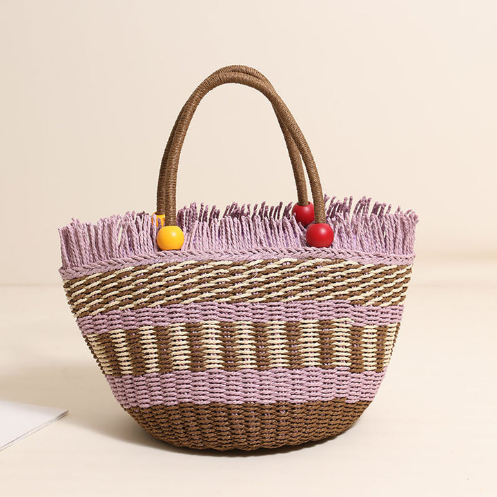 Stylish tote bag with colorful fringes Stornfield