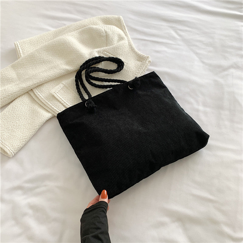 Textured Drawstring Tote Bag