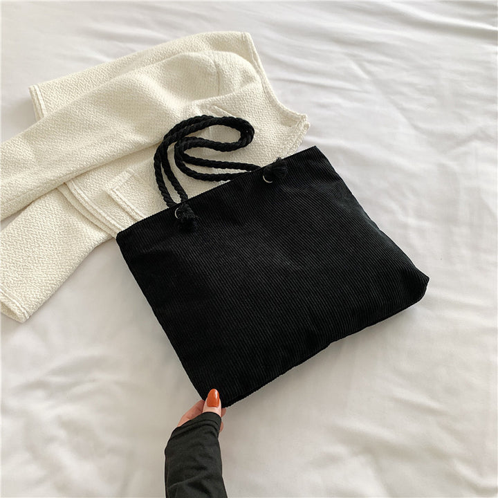 Textured Drawstring Tote Bag