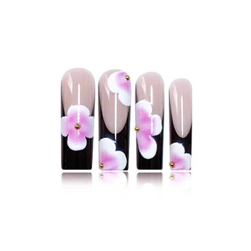Floral-Embellished Long Press-On Nails Stornfield