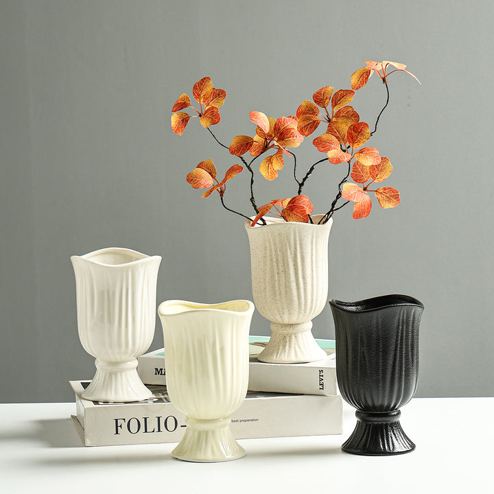Elegant Textured Ceramic Flower Vase