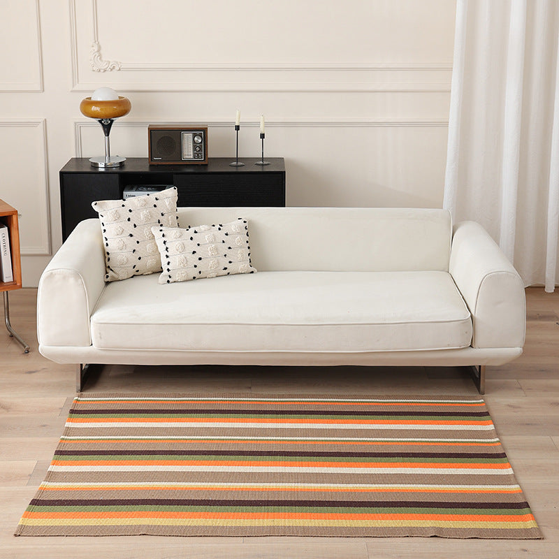 Flat-woven living and dining room rug