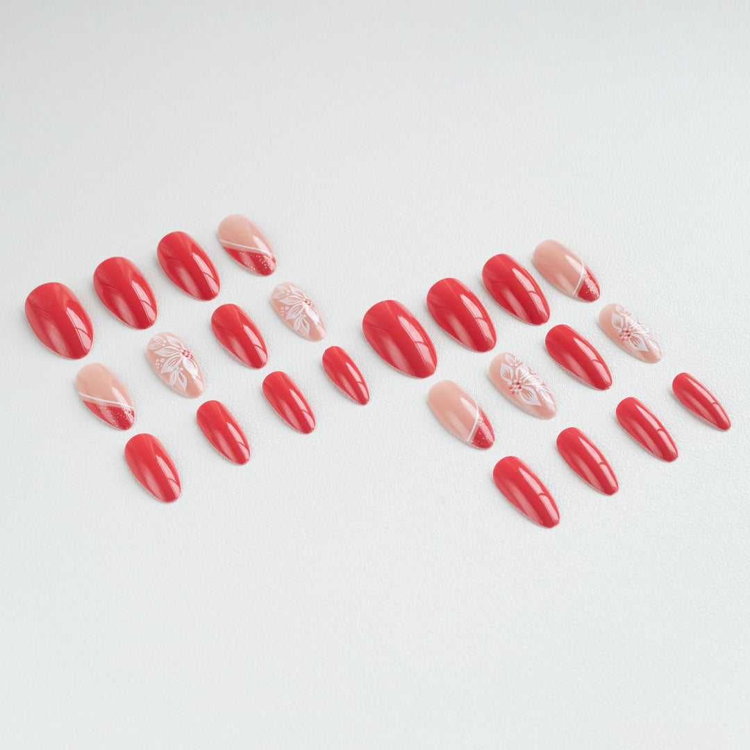 Floral Design Acrylic Nail Art